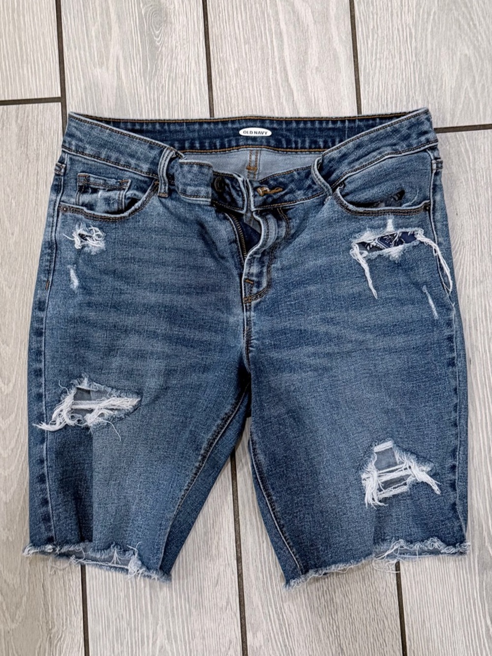 Old Navy Blue Distressed Denim Jean Shorts